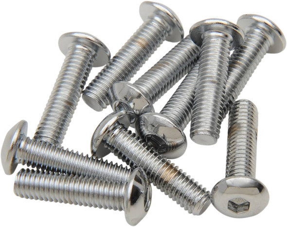 Drag Specialties - DS190827 - Bolts - Button Head/Replacement - #10-32 x 3/4" - 10 Pack