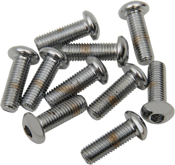 Drag Specialties - DS190835 - Bolts - Button Head/Replacement - 1/4"-28 x 1" - 10 Pack