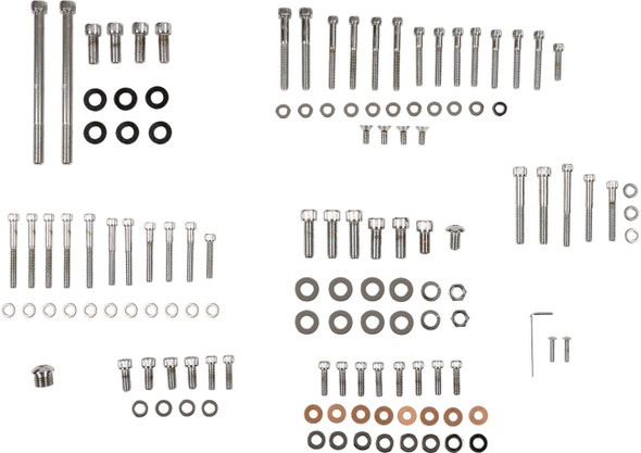 Drag Specialties - DS190874 - Bolt Kit - Complete Motor - Knurled/Socket-Head - '91-'03 Sportster