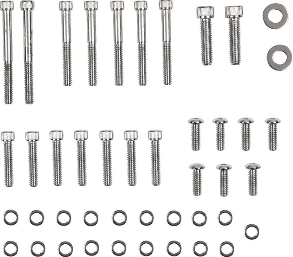 Drag Specialties - DS190879 - Bolt Set - Inner/Outer Primary/Inspection/Derby Cover - Knurled - Softail