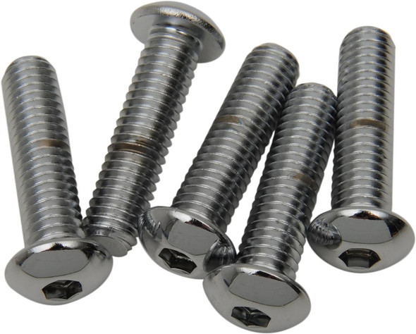 Drag Specialties - DS192327 - Bolts - Button Head/Replacement - 3/8"-16 x 1-1/4" - 5 Pack