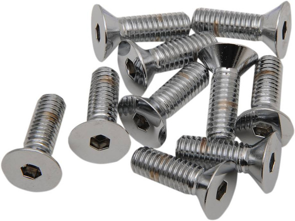 Drag Specialties - DS192364 - Bolts - Flat-Head - Chrome - 5/16"-18 x 3/4"