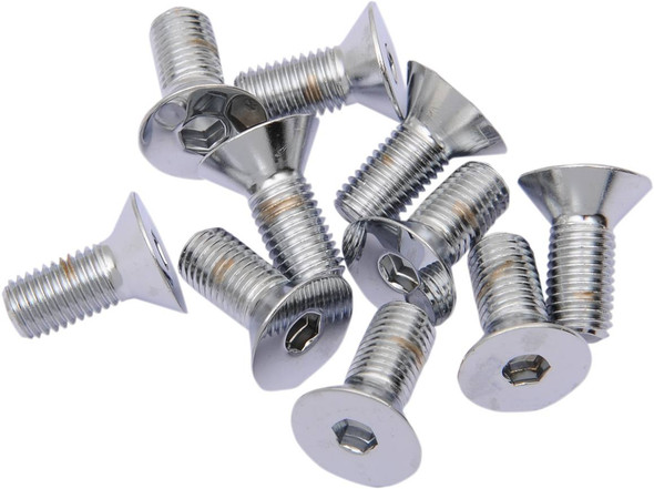 Drag Specialties - DS192368 - Bolts - Flat-Head - Chrome - 5/16"-24 x 3/4"
