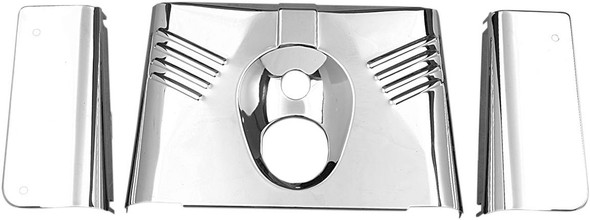 Drag Specialties - DS222910 - Fork Tins - Chrome - Ribbed - '86-'17 FLST - 3-Piece