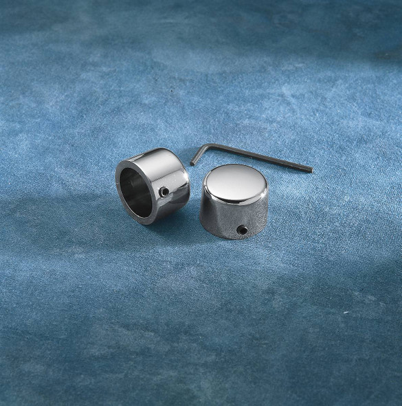 Drag Specialties - DS222879 - Chrome Handlebar Riser Bolt Caps - FX/XL