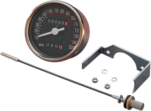Drag Specialties - DS243864 - 3-1/8" Dash Mount Speedometer
