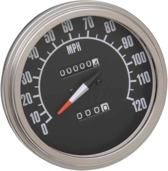 Drag Specialties - DS243885 - 5" MPH FL-Style 2:1 Speedometer with Tach - '68-'84 Black Face
