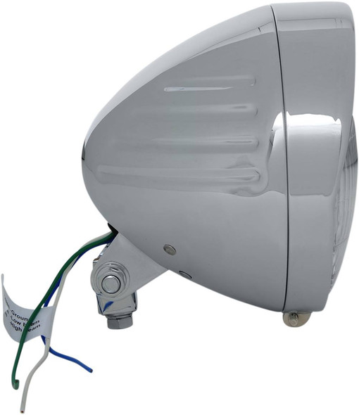 Drag Specialties - DS280033 - Headlight with Visor 6-1/2" - Grooved