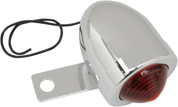 Drag Specialties - DS280049 - Bullet Light - Side-Mount - Left - Red Lens - Chrome