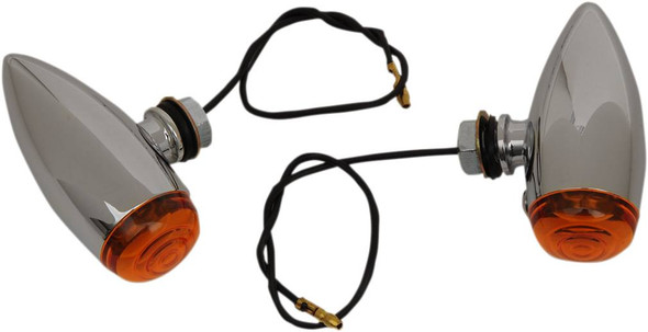 Drag Specialties - DS282040 - BulletvMarker Lights - LED - Amber Lens - Chrome