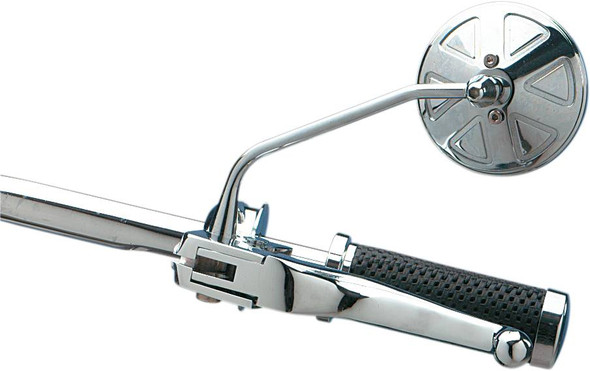 Drag Specialties - DS302154 - Mirror - Round Series - Side View - Stealth II/Thin - Chrome - Left/Right - Each