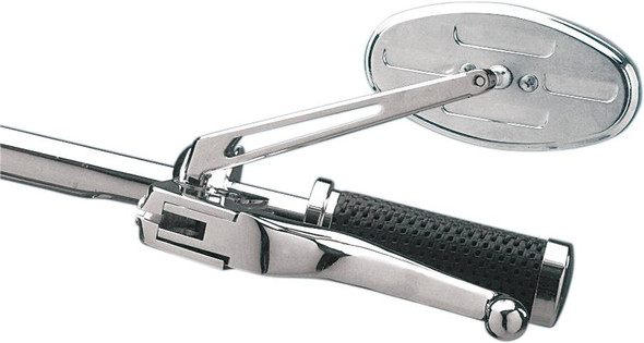 Drag Specialties - DS302167 - Mirror - Stealth II - Side View - Oval - Chrome w/Anti-Glare Blue Tint