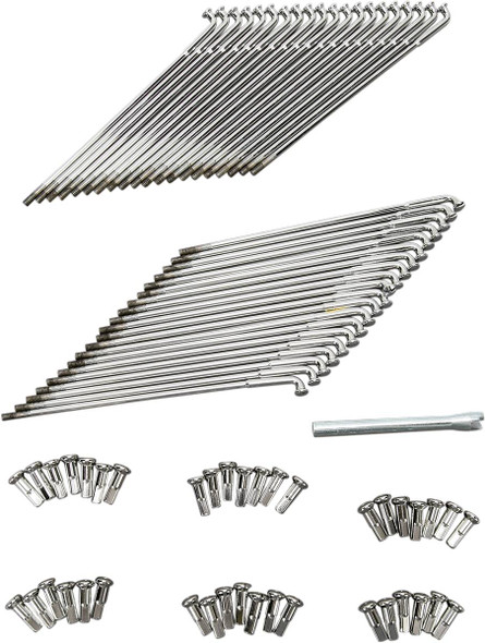 Drag Specialties - DS380139 - Spoke Set - Front - Chrome - 8-1/4"