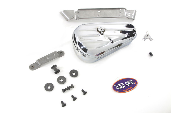 V-Twin - 50-0926 - Chrome Rigid Tool Box Kit - Fits 1948-1954 Harley-Davidson FL