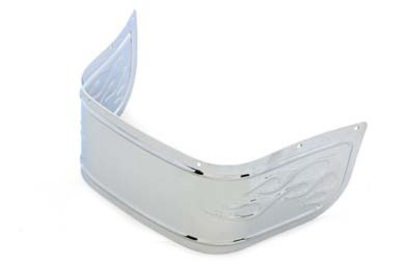 V-Twin - 50-1132 - Chrome Lower Fender Trim Skirt with Flame