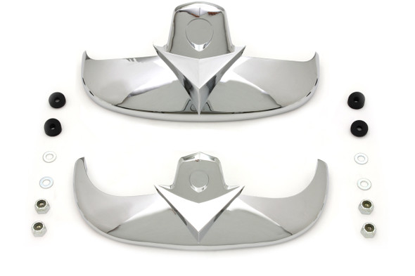V-Twin - 50-1214 - Chrome Fender Tip Set - Fits 1997-2006 Harley-Davidson FLSTS (for front and rear applications)