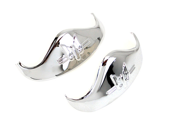 V-Twin - 50-1285 - Chrome Rocket Fender Tip Set - Fits 1936-1948 Harley-Davidson EL