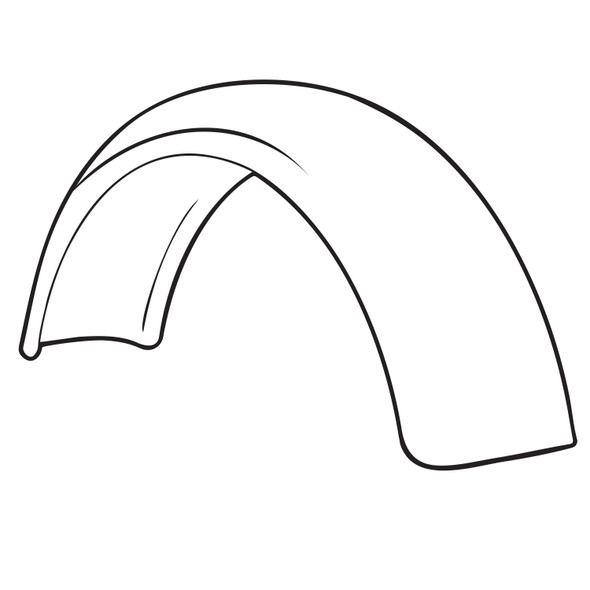 V-Twin - 50-1349 - Spun Rear Fender Raw Steel 6 inch Wide