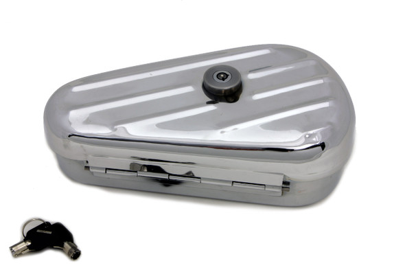 V-Twin - 50-1544 - Oval Right Side Chrome Tool Box