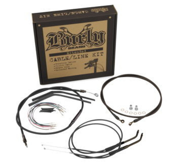 Burly Brand - 10" T-Bar Cable/ Brake Line Extension Kit - fits Single Disc '07-'11 FXD