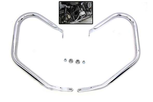 V-Twin - 51-0851 - Chrome Rear Frame Bar Set - Fits 1997-2008 Harley-Davidson FLHTC, FLHTCU, FLHTCI