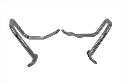 V-Twin - 51-0877 - Chrome Rear Frame Guard Set - Fits 2000-2005 Harley-Davidson FXST, 2000-2017 FLST