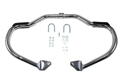 V-Twin - 51-0997 - Chrome Front Engine Bar with Footpeg Pads - Fits 2006-2017 Harley-Davidson FXD (with mid or forward controls), 2006-2017 FXDWG (with mid or forward controls)