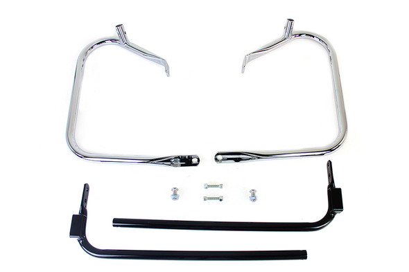 V-Twin - 51-1057 - Chrome Rear Engine Bar Set - Fits 1997-2008 Harley-Davidson FLHT, FLHR, FLTR