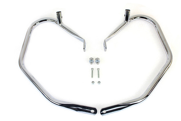 V-Twin - 51-1063 - Chrome Comfort Style Rear Engine Bars - Fits 2009-2013 Harley-Davidson FLHXSE, FLHR, FLTR, FLHRC, FLHX, FLTRU, FLTRX, FLHTK
