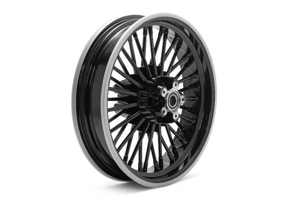V-Twin - 52-0004 - Front 16 inch x 3.5 inch Duro 36 Fat Spoke Matte Black Wheel - Fits 1984-1999 Harley-Davidson FLT