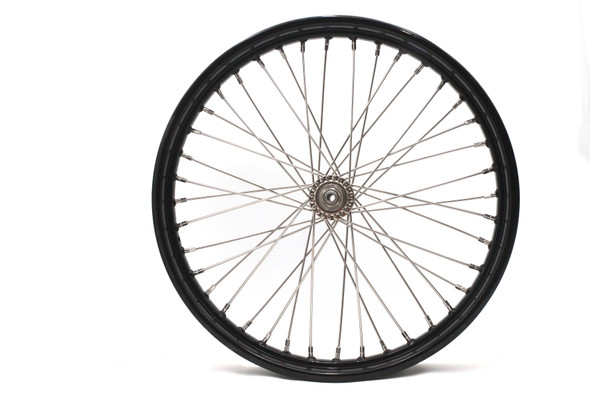V-Twin - 52-0018 - 21 inch x 2.15 inch WR Front Spool Wheel Black - Fits 1941-1952 Harley-Davidson W