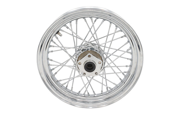 V-Twin - 52-0277 - 16 inch x 3.00 inch Rear Spoke Wheel Chrome - Fits 1986-1994 Harley-Davidson FXRS, 1991-1996 FXDL, 1986-1999 XL, 1986-1996 FLST, 1986-1994 FXR, 1986-1996 FXSTC, FXST, 1991-1996 FXD