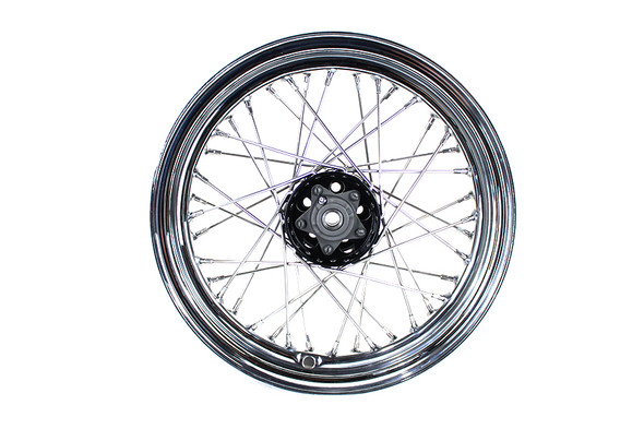V-Twin - 52-0453 - 16 inch x 3.00 inch KH Type Star Hub Wheel Black - Fits 1948-1966 Harley-Davidson FL