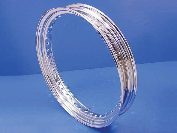 V-Twin - 52-0752 - 19 inch x 2.50 inch Drop Center Chrome Wheel Rim