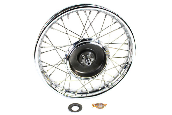 V-Twin - 52-0759 - 18 inch x 2.15 inch Front Wheel Assembly - Fits 1937-1952 Harley-Davidson WL, 1942-1943 WLC, 1937-1942 WLD, 1940-1945 WLA