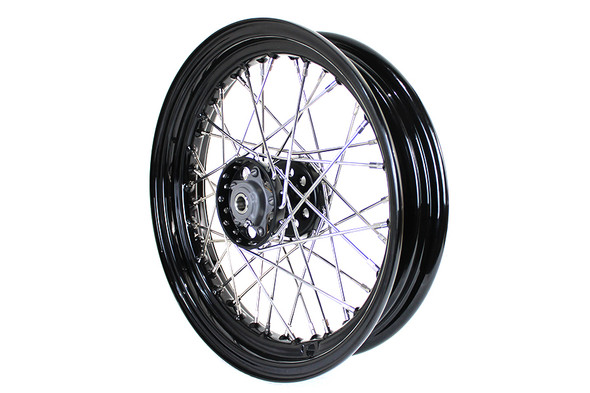V-Twin - 52-0866 - 16 inch X 3.00 inch Replica Front or Rear Spoke Wheel - Fits 1941-1966 Harley-Davidson FL (Front or Rear), 1937-1948 UL (Front or Rear), 1936-1952 WL (Rear Only)