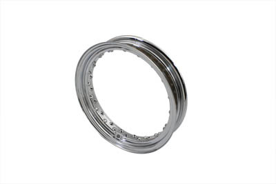 V-Twin - 52-0966 - Replica 16 inch X 3.00 inch Chrome Drop Center Wheel Rim - Fits 1937-1942 Harley-Davidson WLD (Front), 1941-1952 WL (Front), 1940-1945 WLA (Front), 1942-1943 WLC (Front), 1937-1952 W (Front)