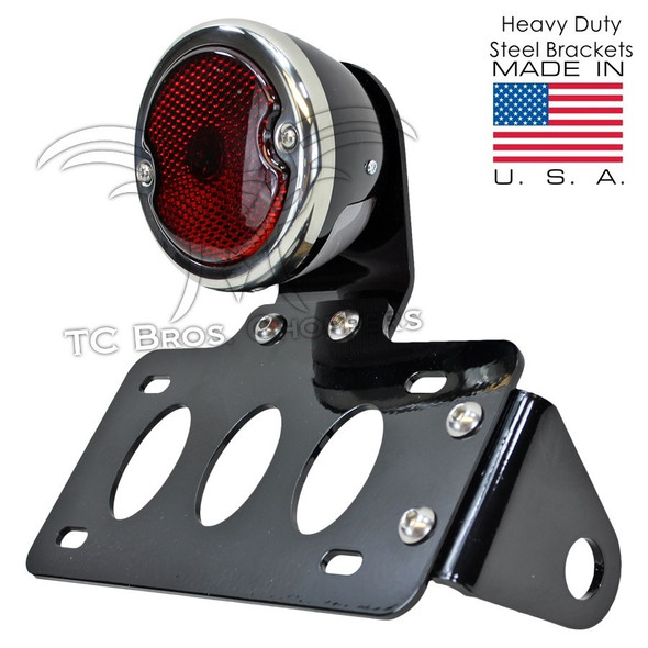TC Bros Choppers - 33 Ford Replica Tail Light License Plate Bracket - Black TC Bros Choppers - 33 Ford Replica Tail Light License Plate Bracket - Black