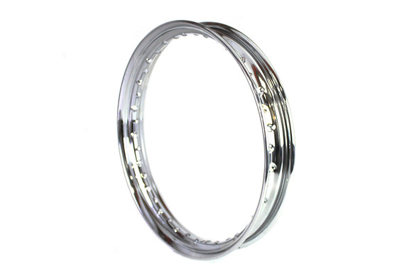 V-Twin - 52-1022 - 18 inch x 2.15 inch KH Replica Wheel Rim Chrome - Fits 1930-1952 Harley-Davidson WL