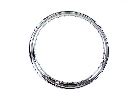 V-Twin - 52-1022 - 18 inch x 2.15 inch KH Replica Wheel Rim Chrome - Fits 1930-1952 Harley-Davidson WL