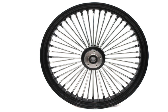 V-Twin - 52-1417 - 23 inch x 3.5 inch King Spoke Front Wheel Black/Chrome
