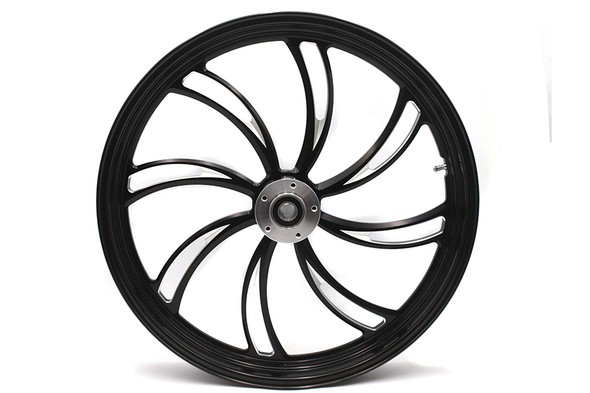 V-Twin - 52-1419 - 23 inch x 3.5 inch Vortex Front Wheel Black Cut