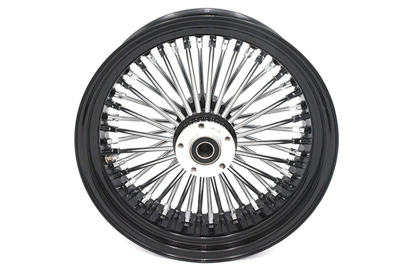 V-Twin - 52-1461 - 16 inch x 5.5 inch King Spoke Rear Wheel Black/Chrome