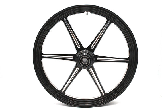 V-Twin - 52-1473 - 21 inch x 2.15 inch Revolver Front Wheel Black Cut