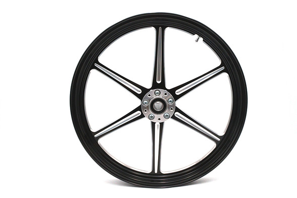 V-Twin - 52-1473 - 21 inch x 2.15 inch Revolver Front Wheel Black Cut