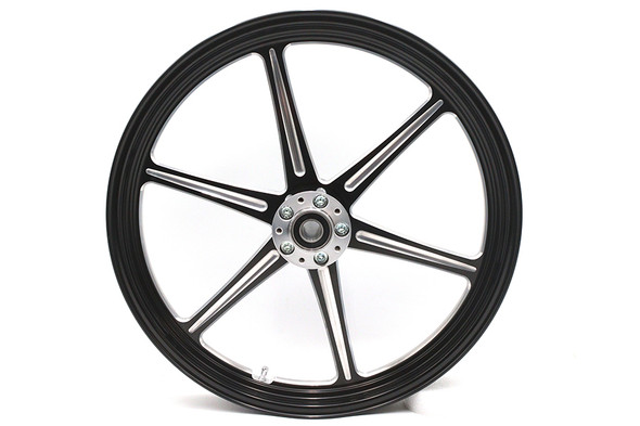 V-Twin - 52-1477 - 21 inch x 2.15 inch Revolver Front Wheel Black Cut