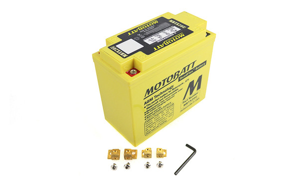 V-Twin - 53-0544 - MotoBatt 12 Volt AGM Yellow Battery