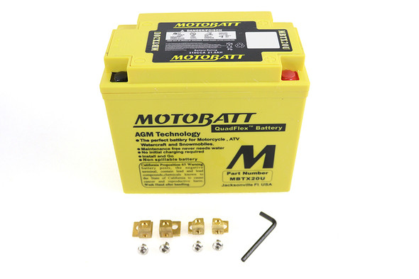 V-Twin - 53-0544 - MotoBatt 12 Volt AGM Yellow Battery