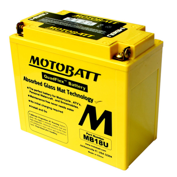 V-Twin - 53-0546 - MotoBatt 12 Volt AGM Fully Sealed Yellow Battery