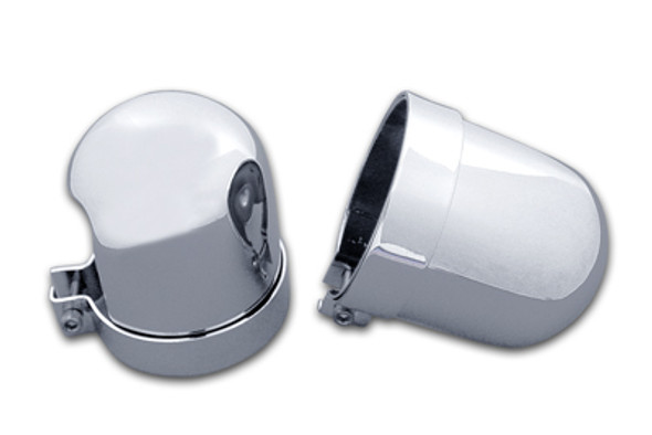 V-Twin - 54-0154 - Chrome Dome Style Shock Cover Set